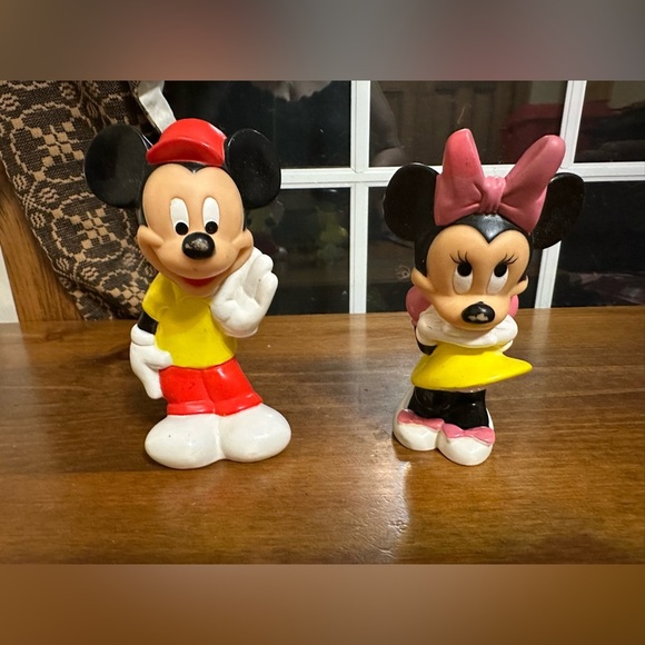 Vintage Playskool Baby Walt Disney Mickey Mouse & Minnie Rubber Figure Toy - Picture 1 of 6